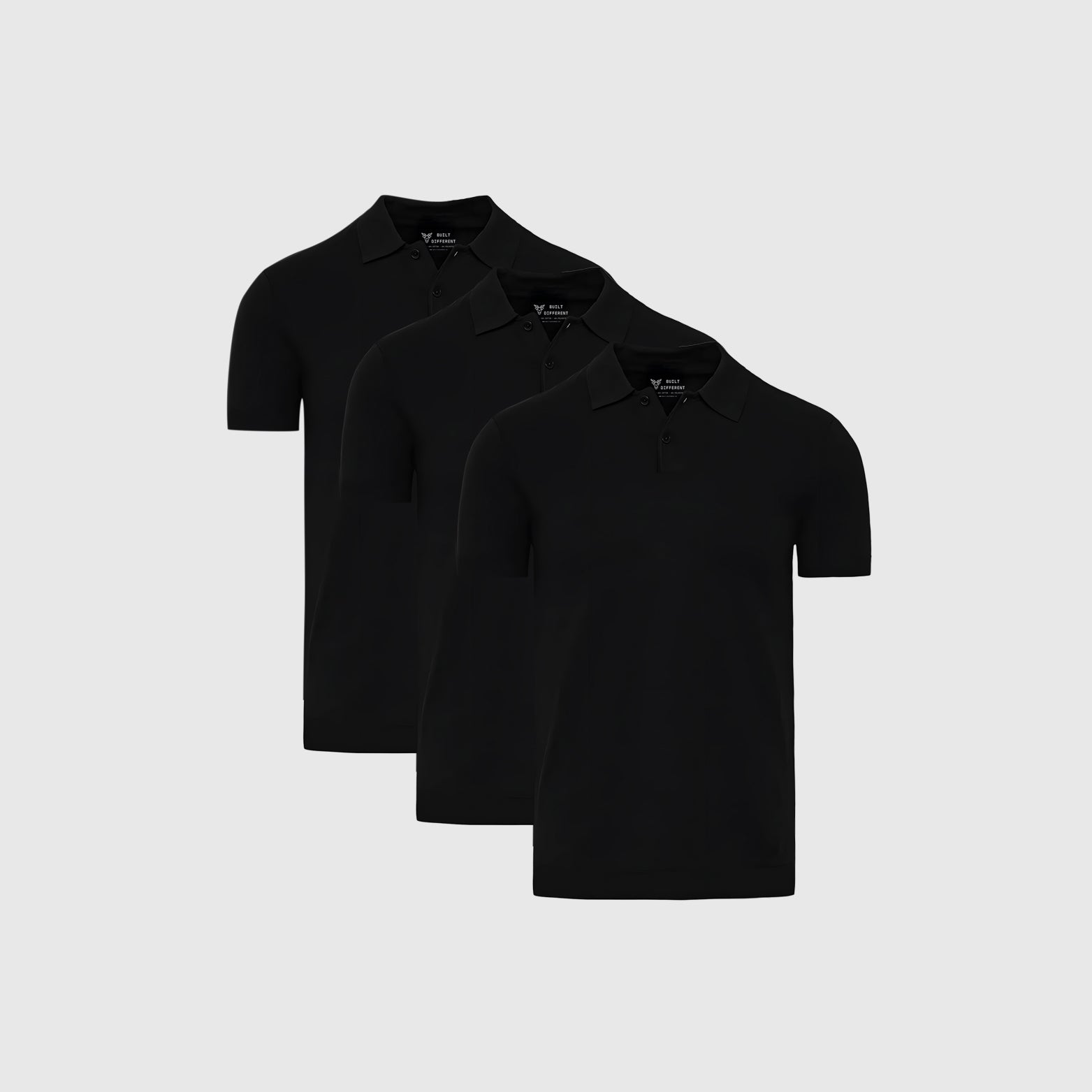 Load image into Gallery viewer, All Black Dress Polo Short Sleeve 3-Pack
