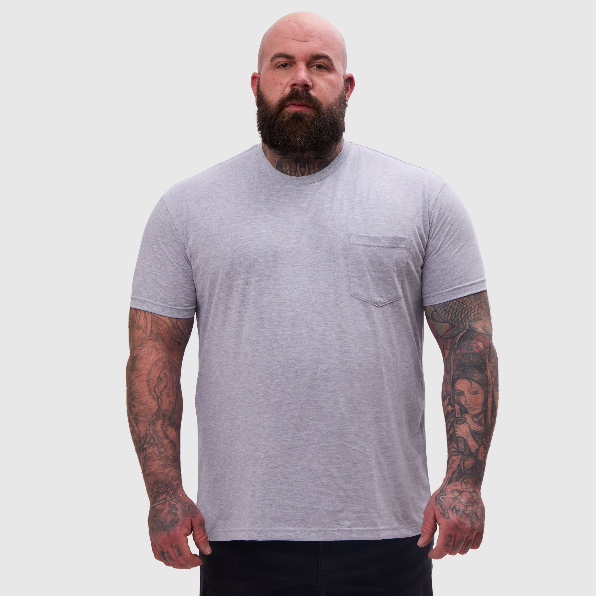 Load image into Gallery viewer, Heather Grey Pocket Crew Neck
