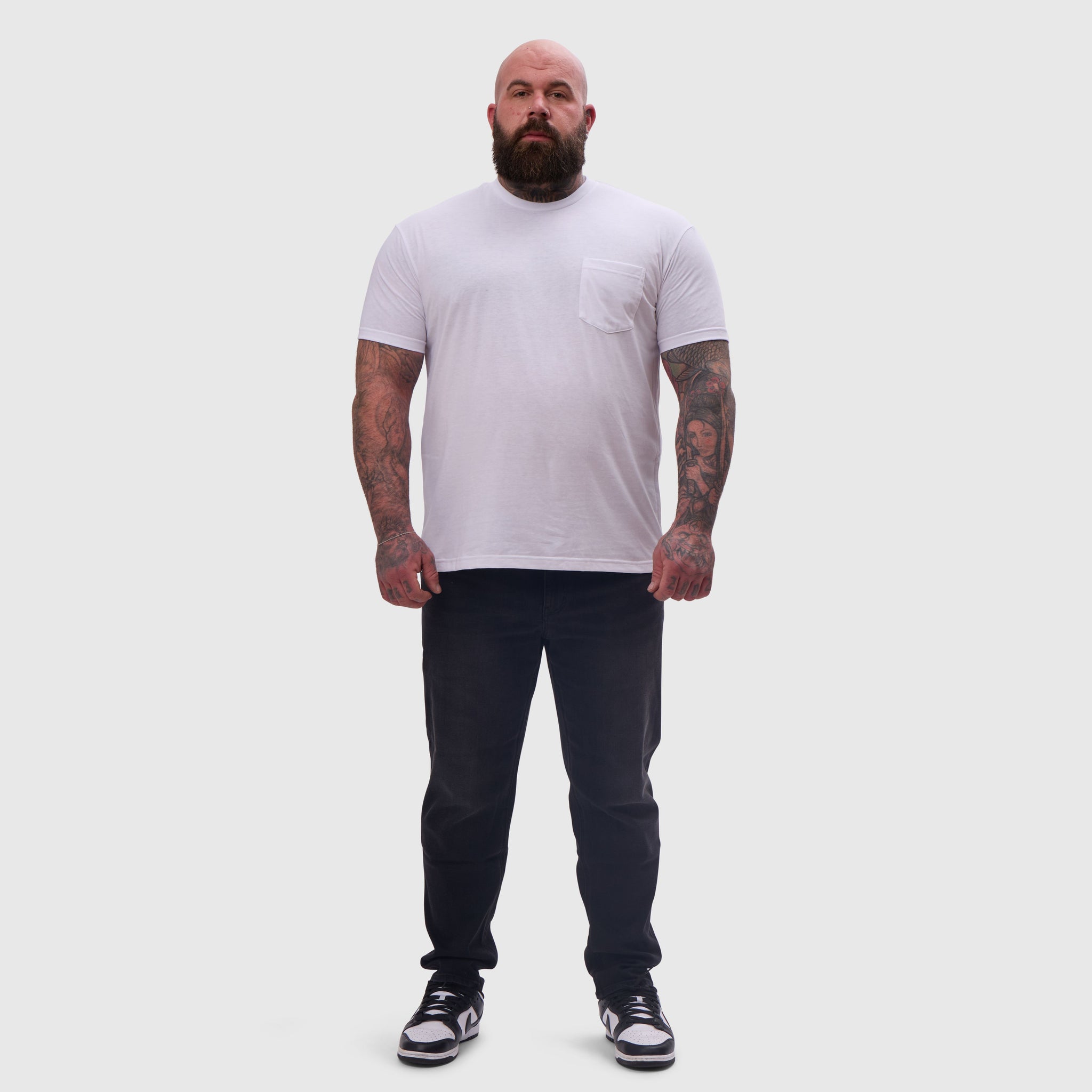 Load image into Gallery viewer, White Pocket Crew Neck
