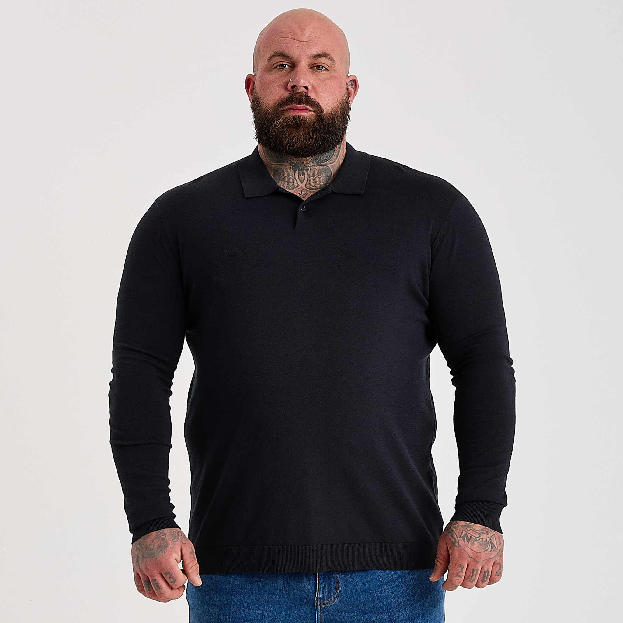 Load image into Gallery viewer, All Black Dress Polo Long Sleeve 3-Pack
