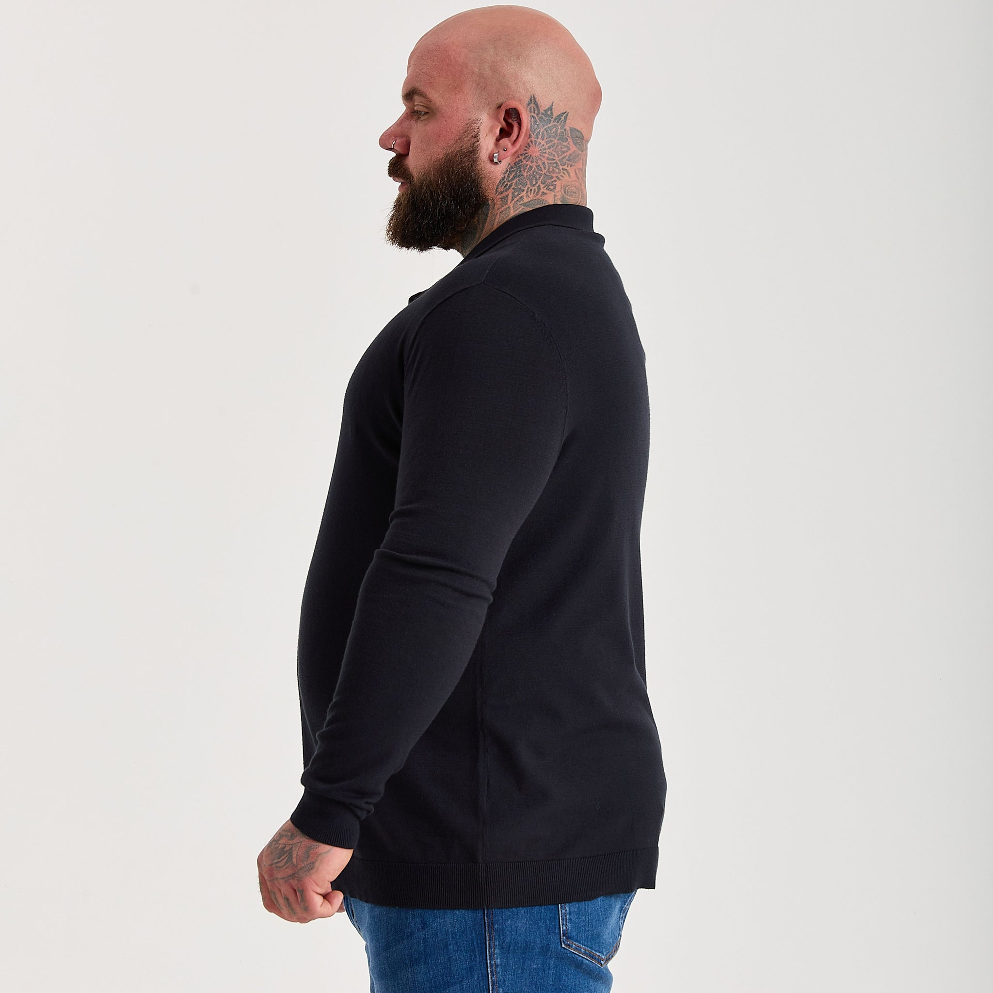 Load image into Gallery viewer, All Black Dress Polo Long Sleeve 3-Pack
